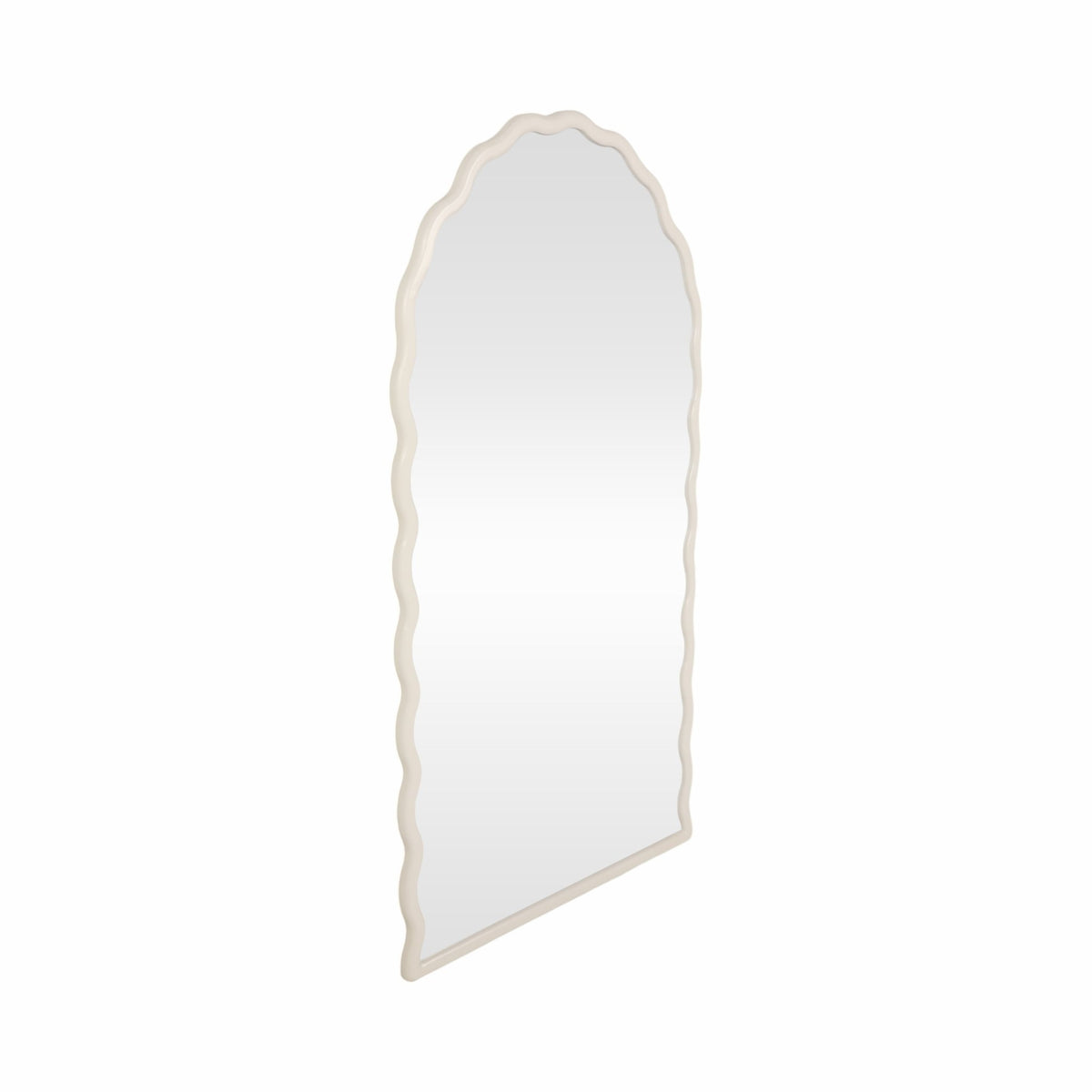 31x59" Wavy Leaner Mirror, White Wall Shelf| Sagebrook Home