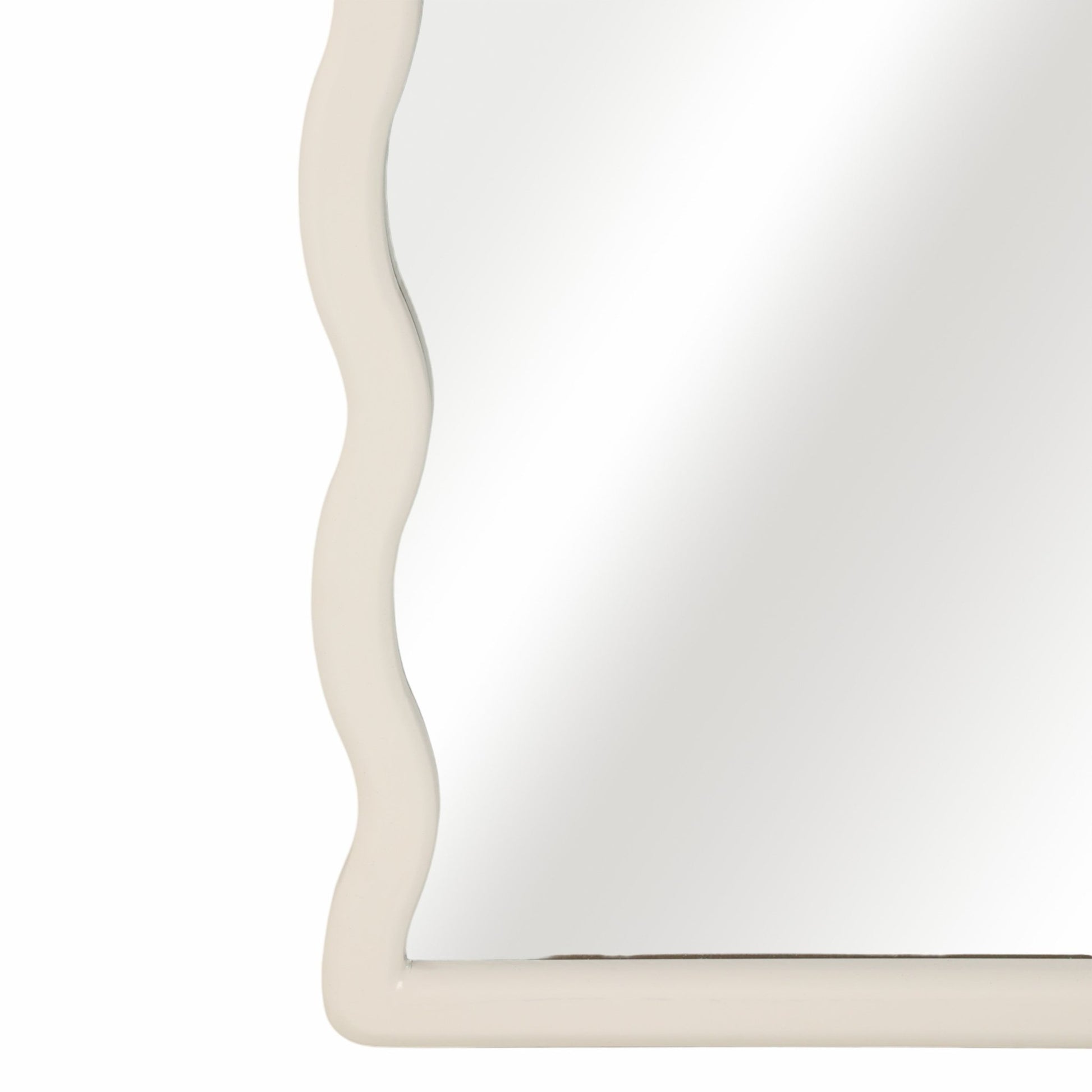 31x59" Wavy Leaner Mirror, White Wall Shelf| Sagebrook Home