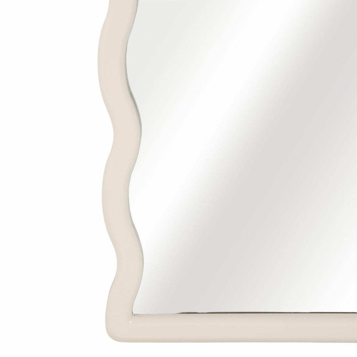 31x59" Wavy Leaner Mirror, White Wall Shelf| Sagebrook Home
