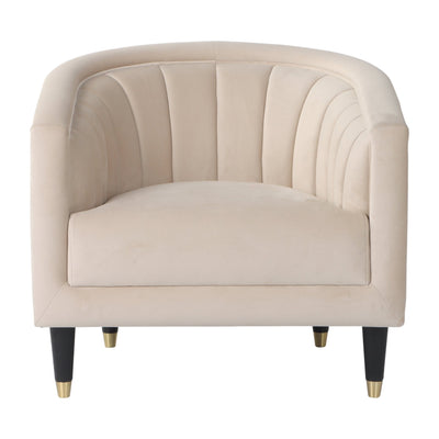 32" Athena Velvet Accent Chair, Tan - Al Rugaib Furniture