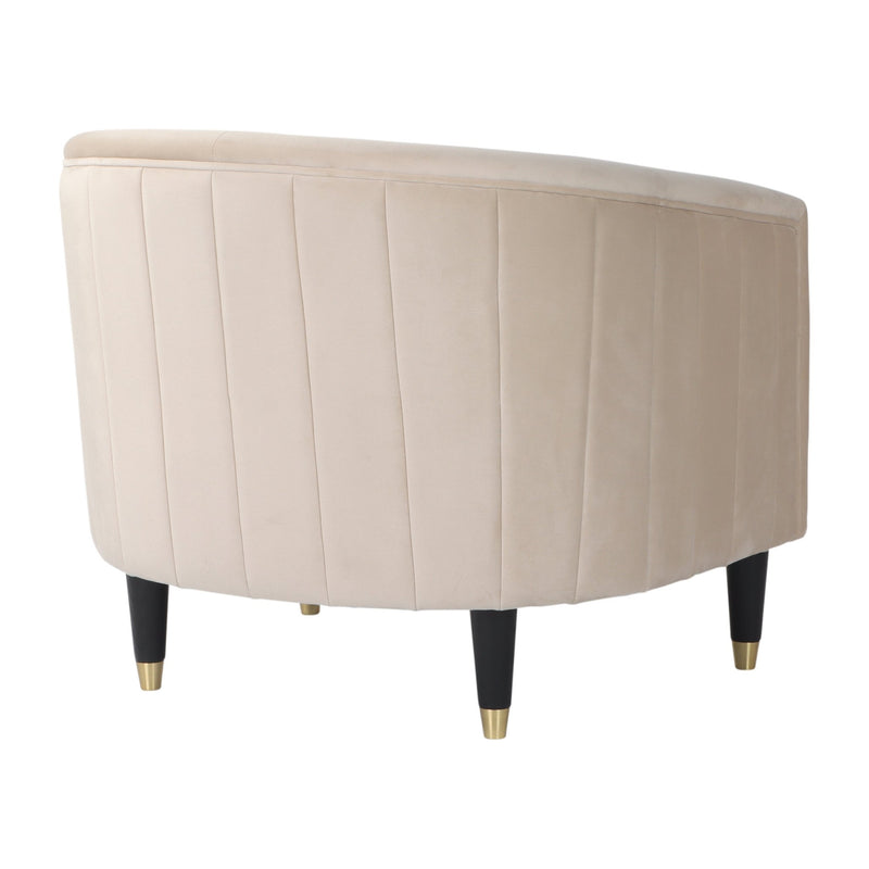 32" Athena Velvet Accent Chair, Tan - Al Rugaib Furniture