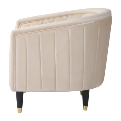 32" Athena Velvet Accent Chair, Tan - Al Rugaib Furniture