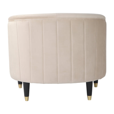 32" Athena Velvet Accent Chair, Tan - Al Rugaib Furniture