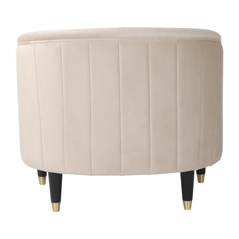 32" Athena Velvet Accent Chair, Tan - Al Rugaib Furniture