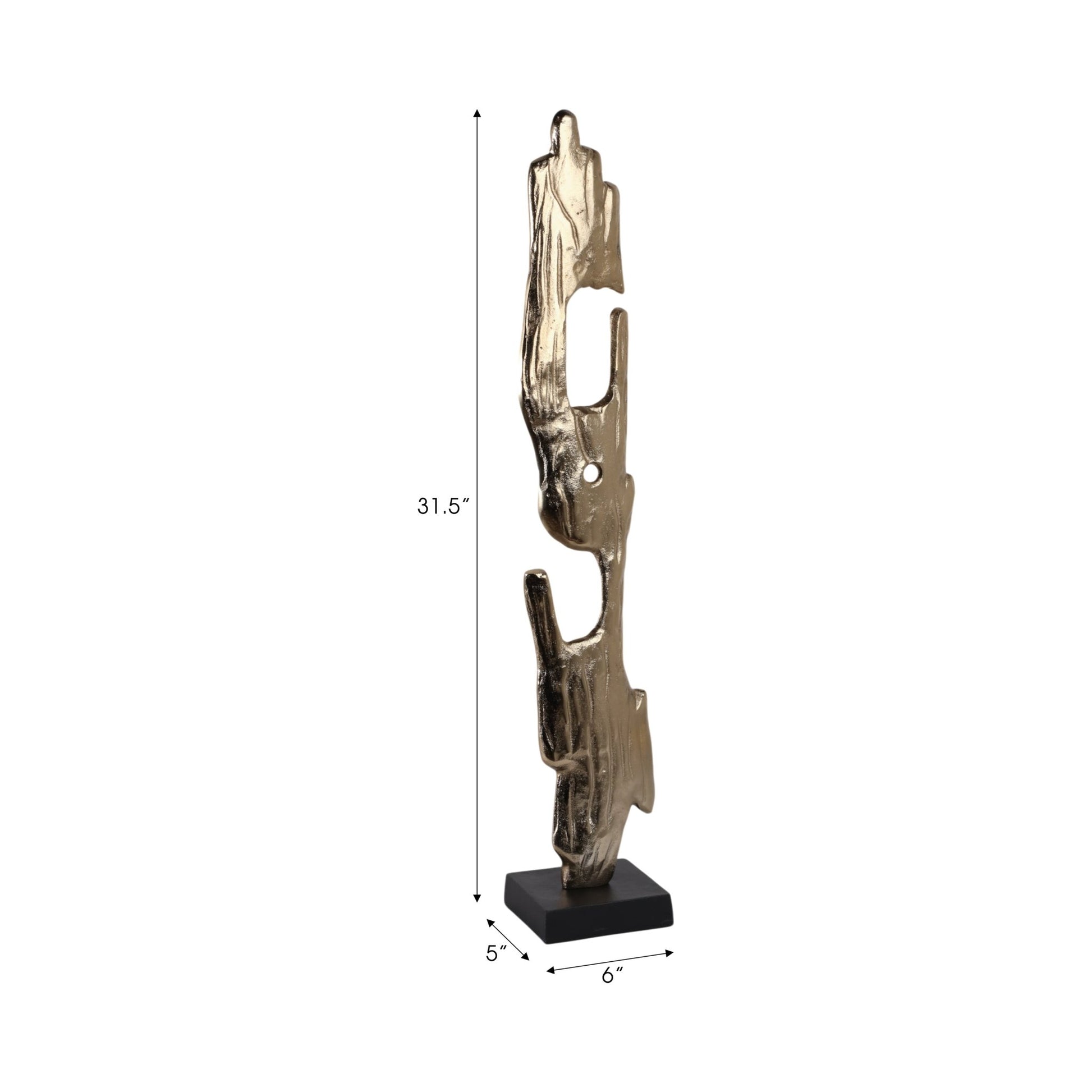 32" Bedford Large Gold Wood Post Statuary Table Decors| Sagebrook Home