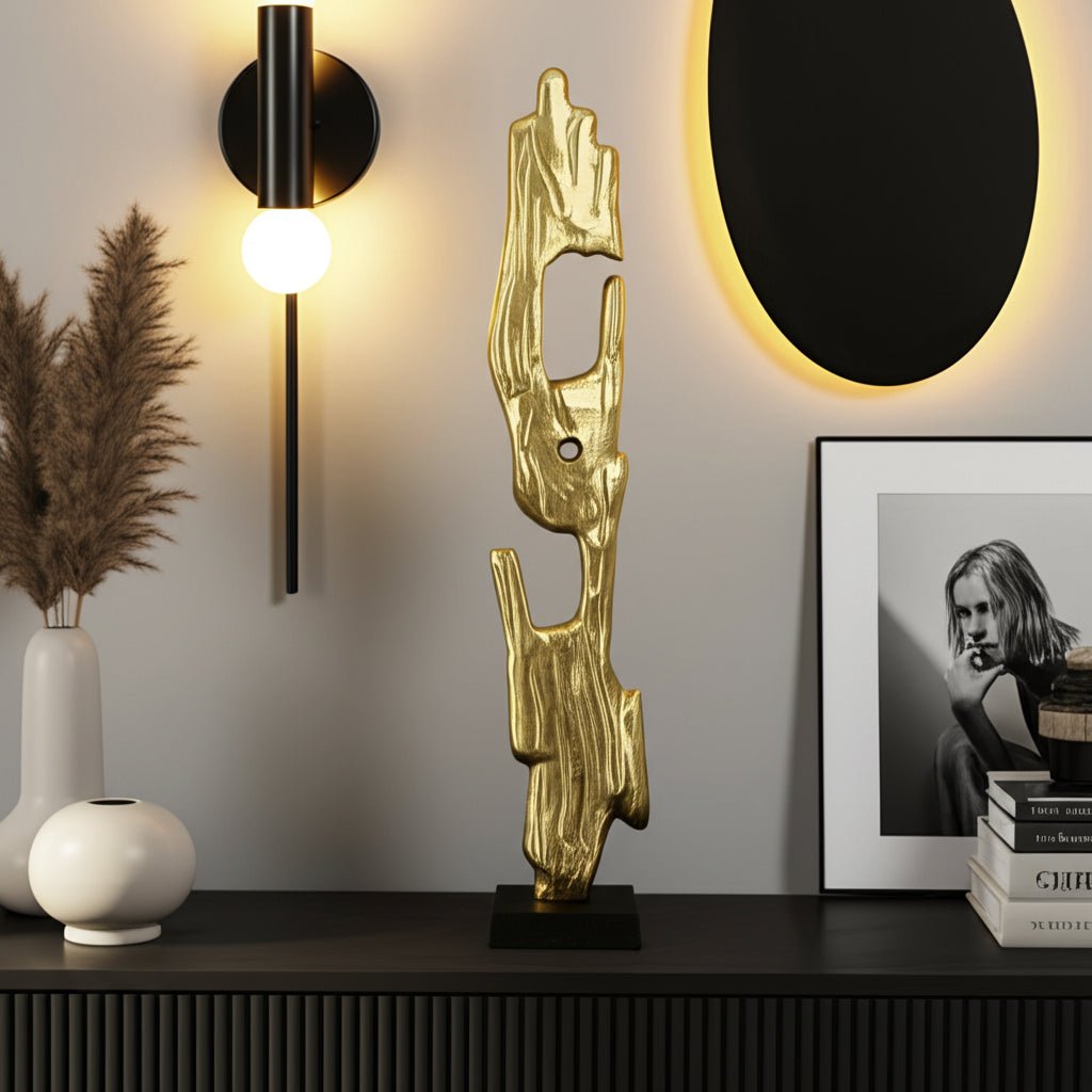32" Bedford Large Gold Wood Post Statuary Table Decors| Sagebrook Home
