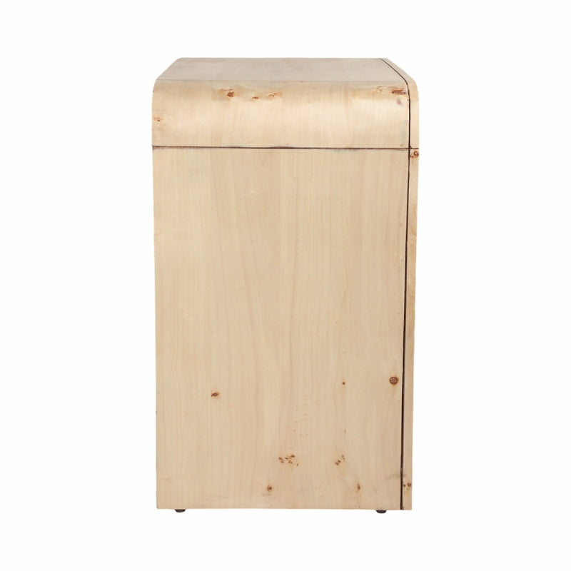 32" Burl Wood Cabinet, Natural - Al Rugaib Furniture