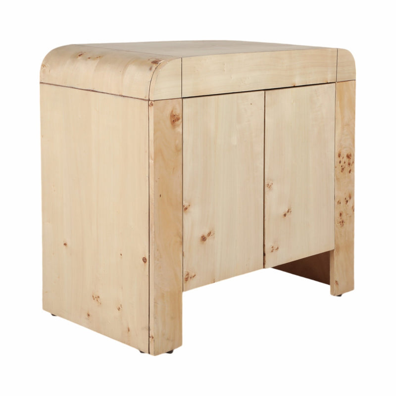 32" Burl Wood Cabinet, Natural - Al Rugaib Furniture