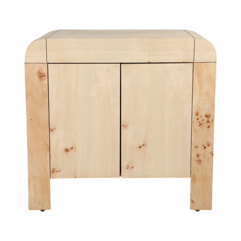 32" Burl Wood Cabinet, Natural - Al Rugaib Furniture