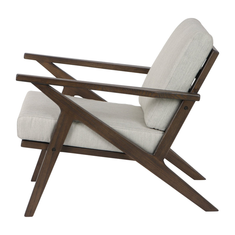 32" Cressida Wood Accent Chair, Ivory - Al Rugaib Furniture