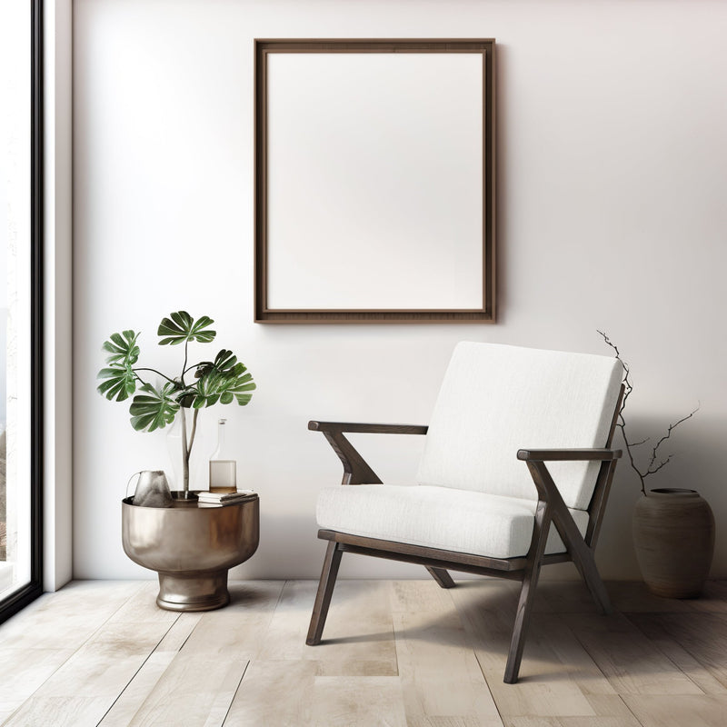 32" Cressida Wood Accent Chair, Ivory - Al Rugaib Furniture