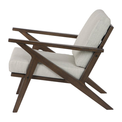 32" Cressida Wood Accent Chair, Ivory - Al Rugaib Furniture