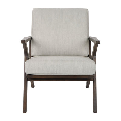 32" Cressida Wood Accent Chair, Ivory - Al Rugaib Furniture