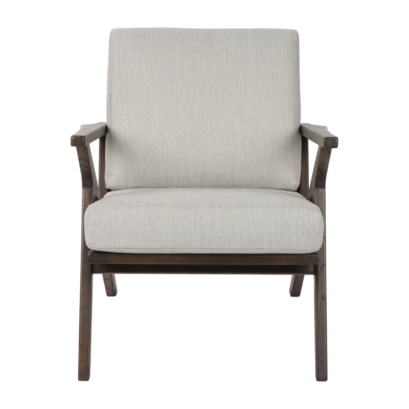 32" Cressida Wood Accent Chair, Ivory - Al Rugaib Furniture