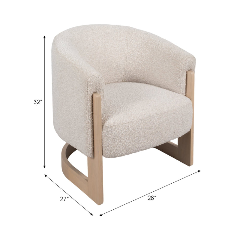 32" Kaiser Accent Chair, Ivory - Al Rugaib Furniture