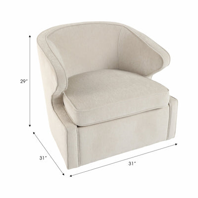 32" Karlsson Swivel Accent Chair, Ivory - Al Rugaib Furniture