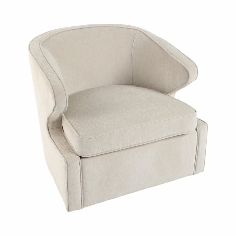 32" Karlsson Swivel Accent Chair, Ivory - Al Rugaib Furniture