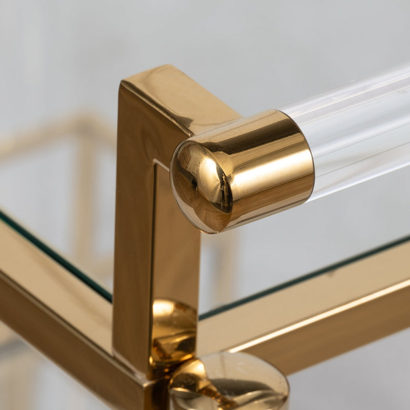 32" Lushley Acrylic Drink Cart - Al Rugaib Furniture