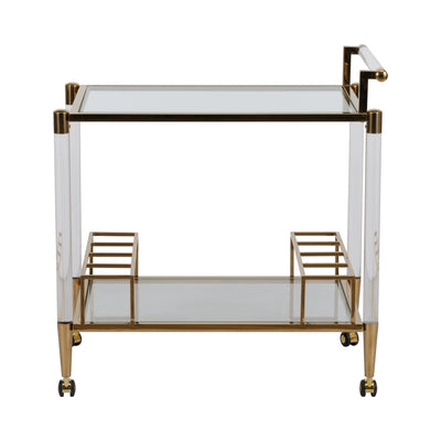 32" Lushley Acrylic Drink Cart - Al Rugaib Furniture