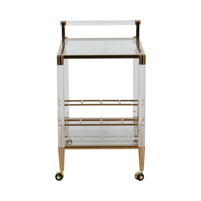 32" Lushley Acrylic Drink Cart - Al Rugaib Furniture