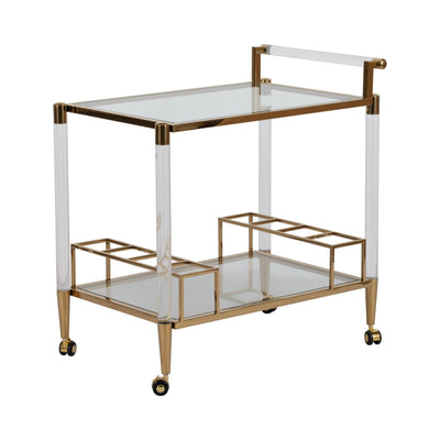 32" Lushley Acrylic Drink Cart - Al Rugaib Furniture