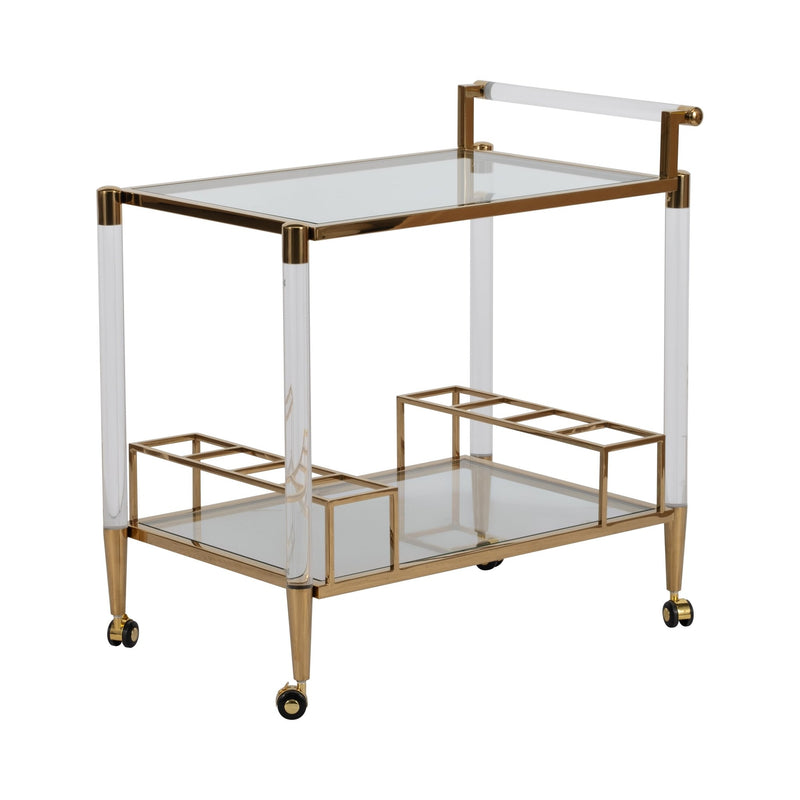 32" Lushley Acrylic Drink Cart - Al Rugaib Furniture
