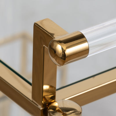 32" Lushley Acrylic Drink Cart - Al Rugaib Furniture