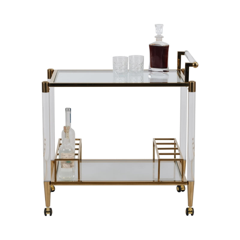 32" Lushley Acrylic Drink Cart - Al Rugaib Furniture