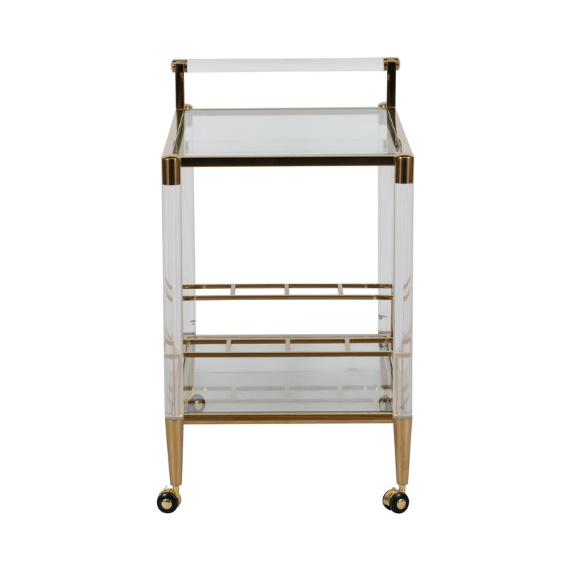32" Lushley Acrylic Drink Cart - Al Rugaib Furniture