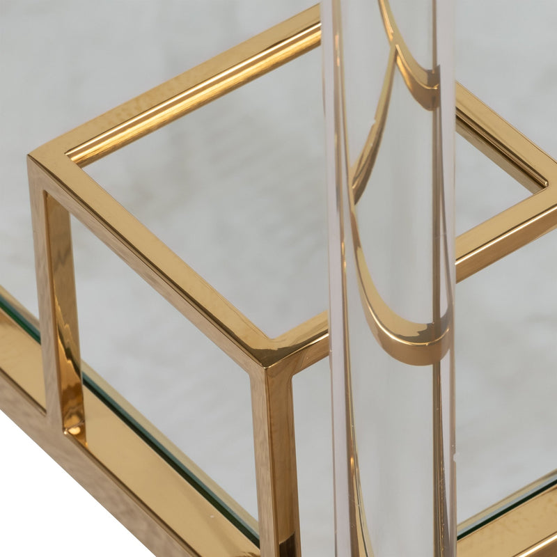 32" Lushley Acrylic Drink Cart - Al Rugaib Furniture