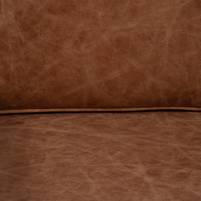 32" Sanders Suede Wood Accent Chair, Brown - Al Rugaib Furniture