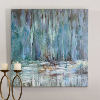 Blue Waterfall Hand Painted Canvas Hp