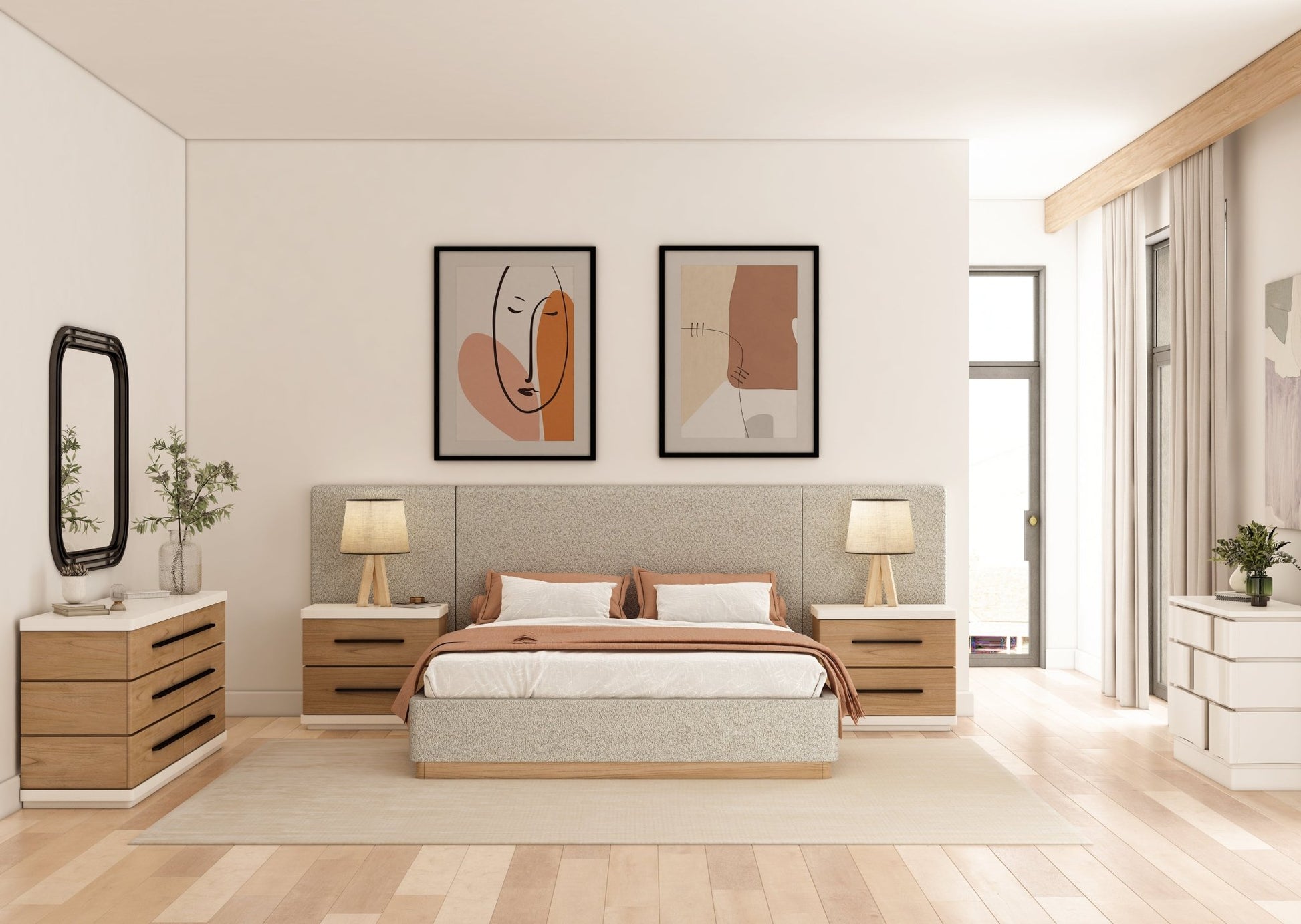 323 - Portico-5/0 Upholstered Bed w/End Panel Beds| A.R.T. Furniture