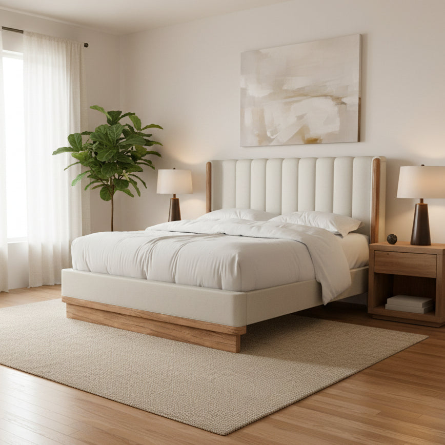 323 - Portico-5/0 Upholstered Shelter Bed Beds| A.R.T. Furniture