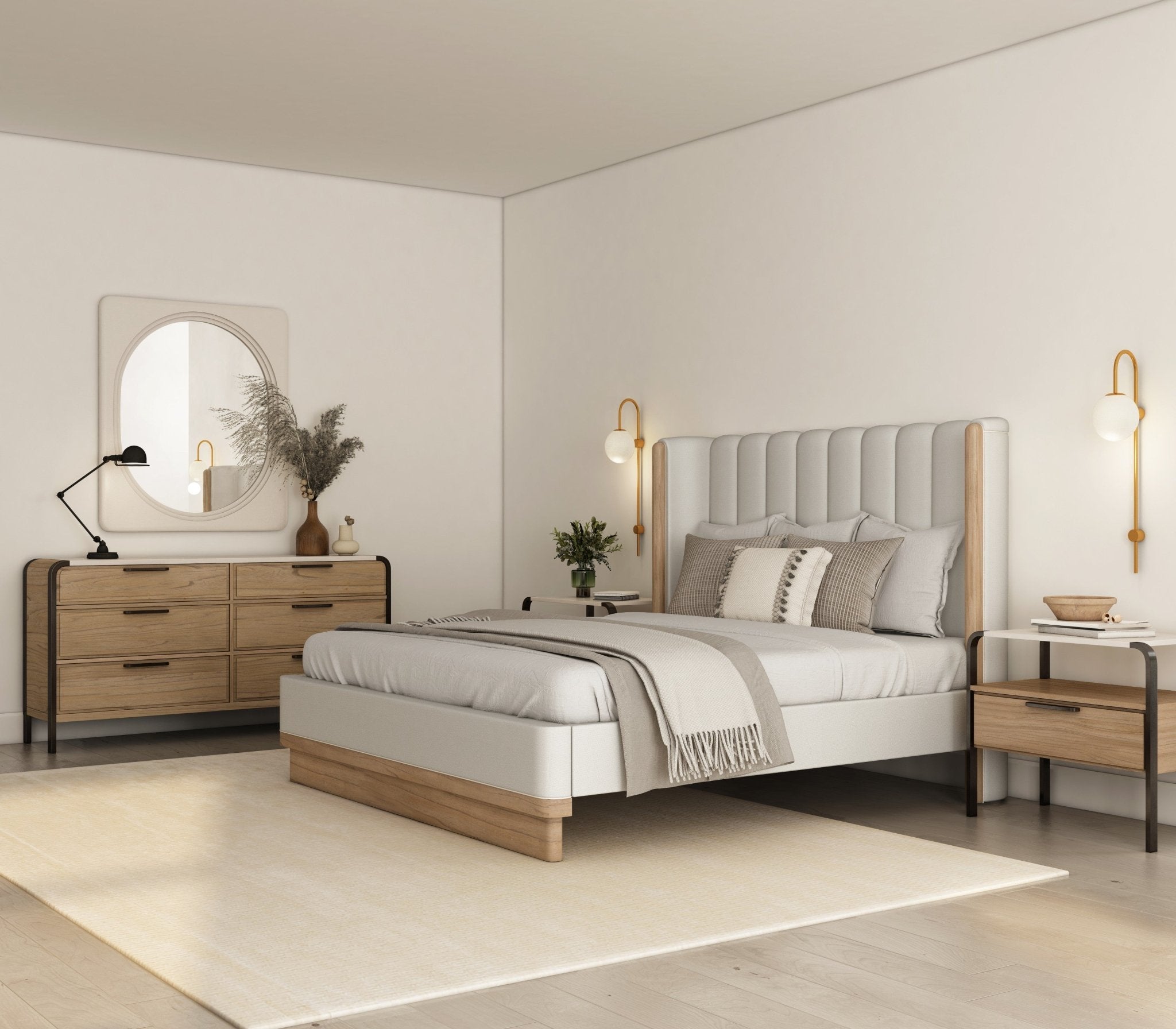 323 - Portico-5/0 Upholstered Shelter Bed Beds| A.R.T. Furniture