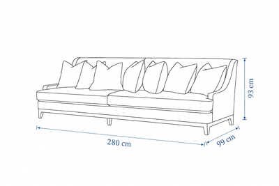 Classy By Noha Albabtain 4 Seater Sofa