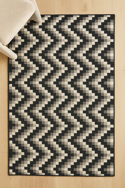 Roots Ferrera ZigZag Dark Brown Rug