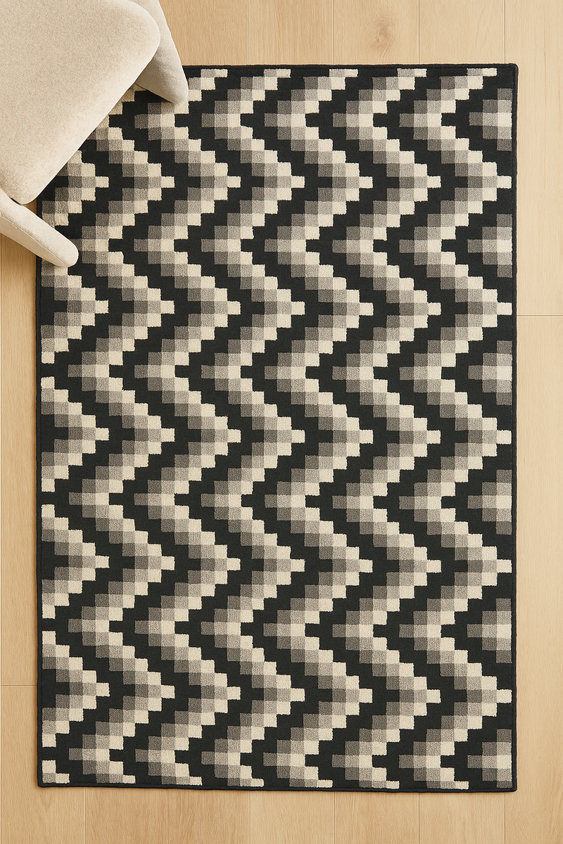 Roots Ferrera ZigZag Dark Brown Rug