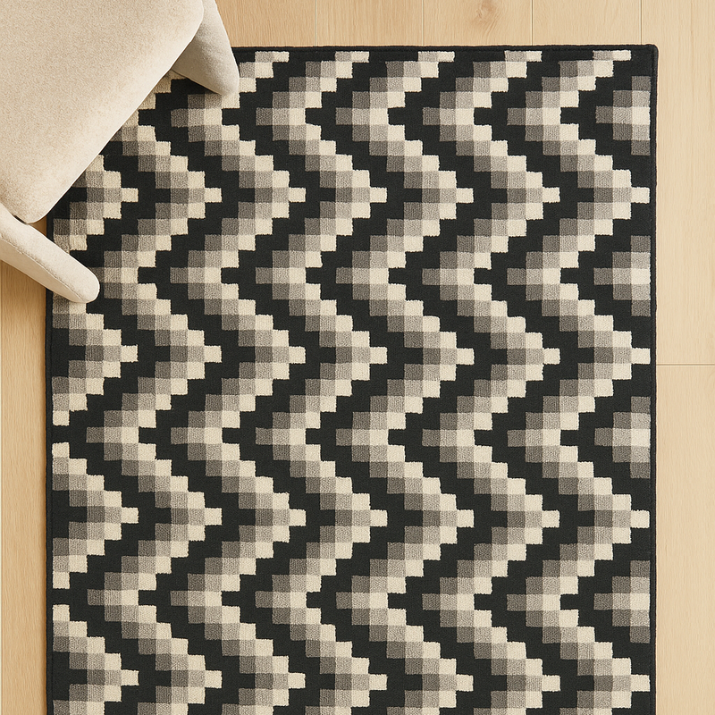 Roots Ferrera ZigZag Dark Brown Rug