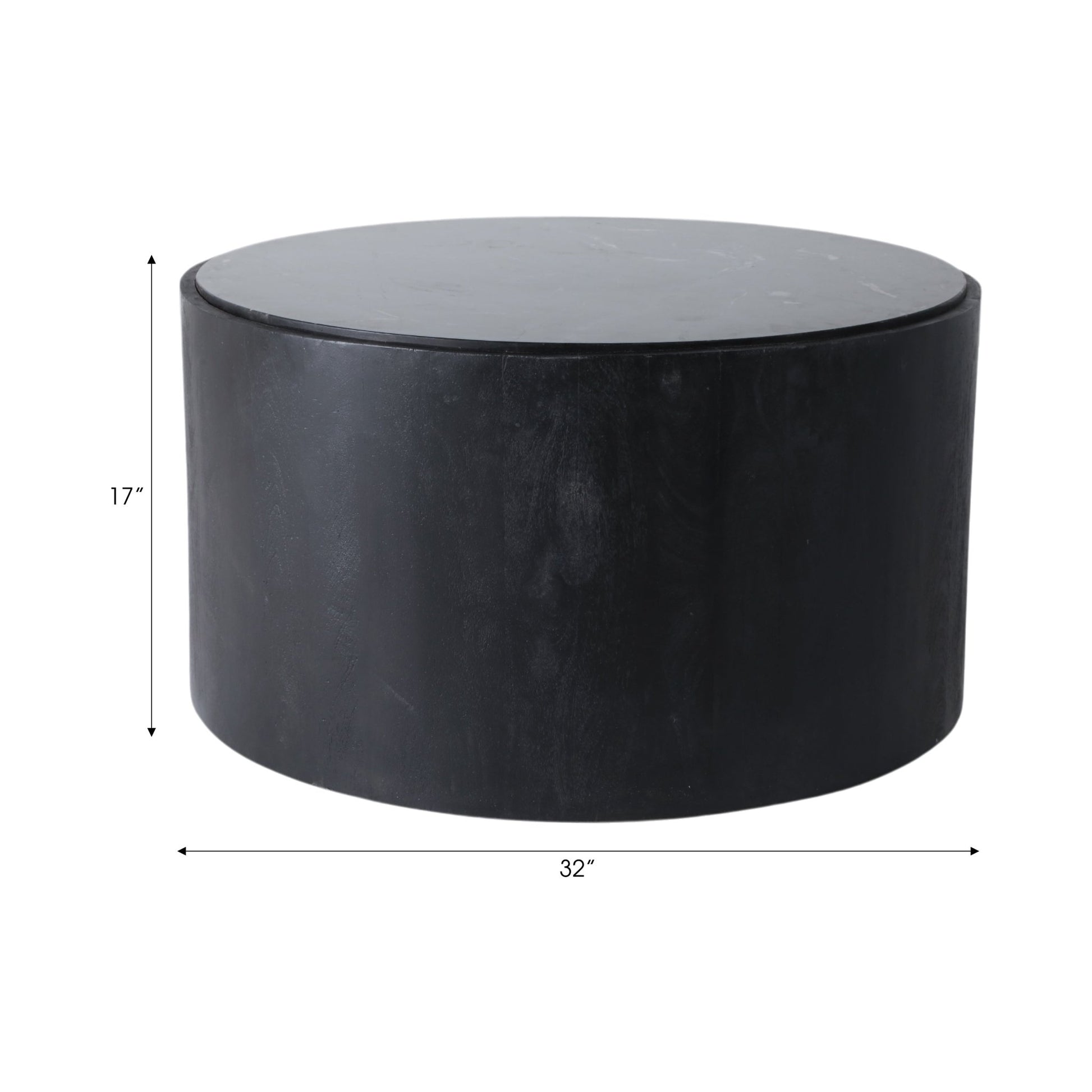32x17 Marble Inlay Rnd Coffee Table, Blk/wht Coffee Tables| Sagebrook Home