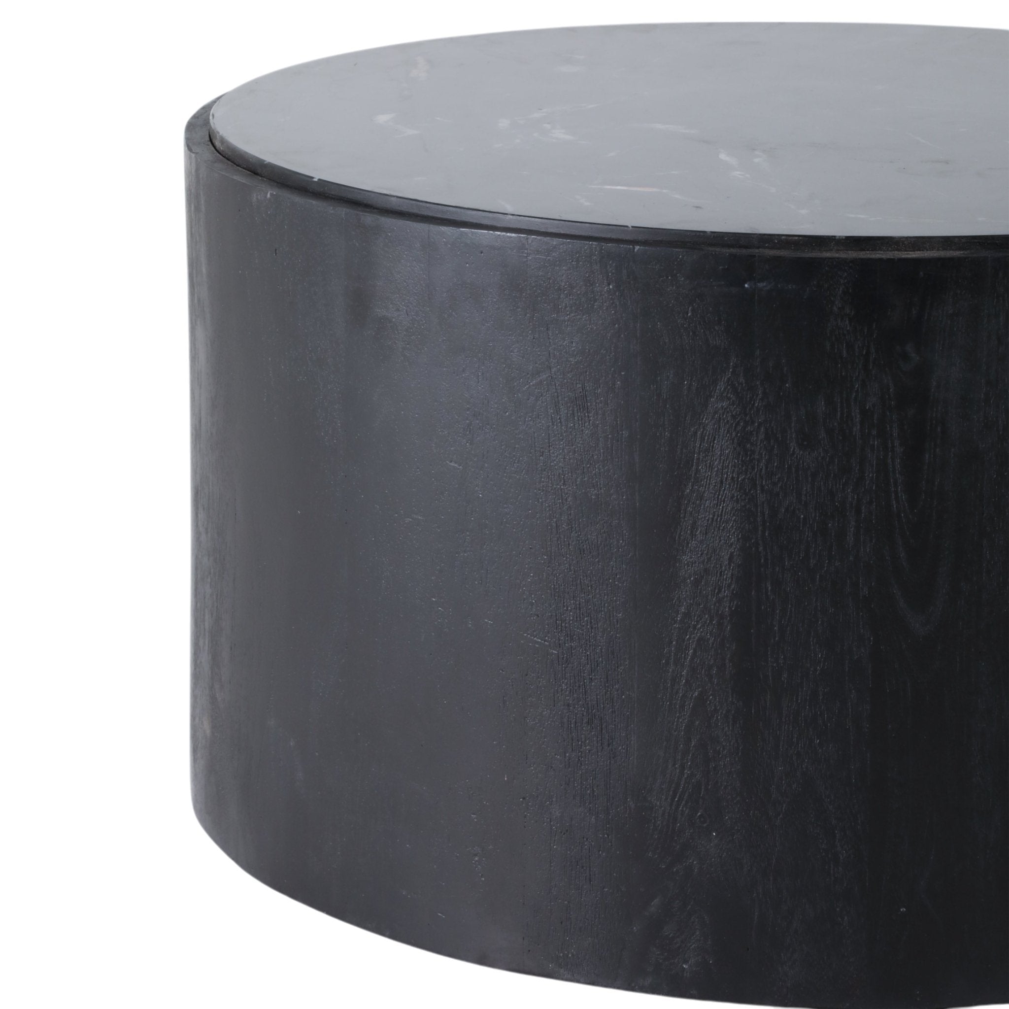 32x17 Marble Inlay Rnd Coffee Table, Blk/wht Coffee Tables| Sagebrook Home