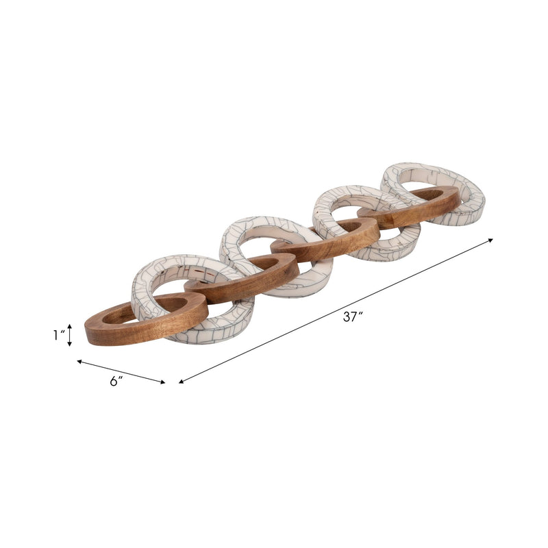 33" Addy Wood And Resin Link Chain - Al Rugaib Furniture