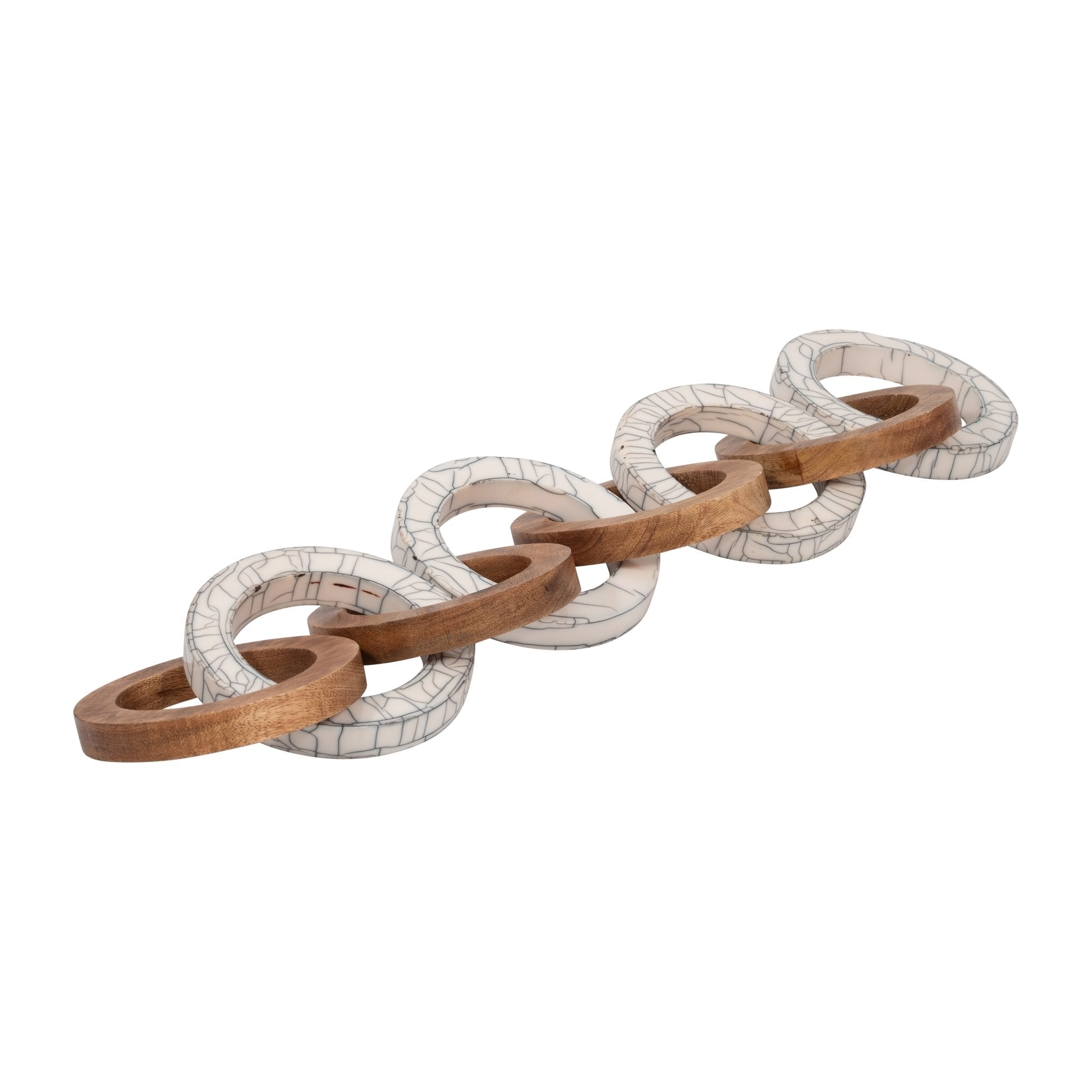 33" Addy Wood And Resin Link Chain Table Decors| Sagebrook Home