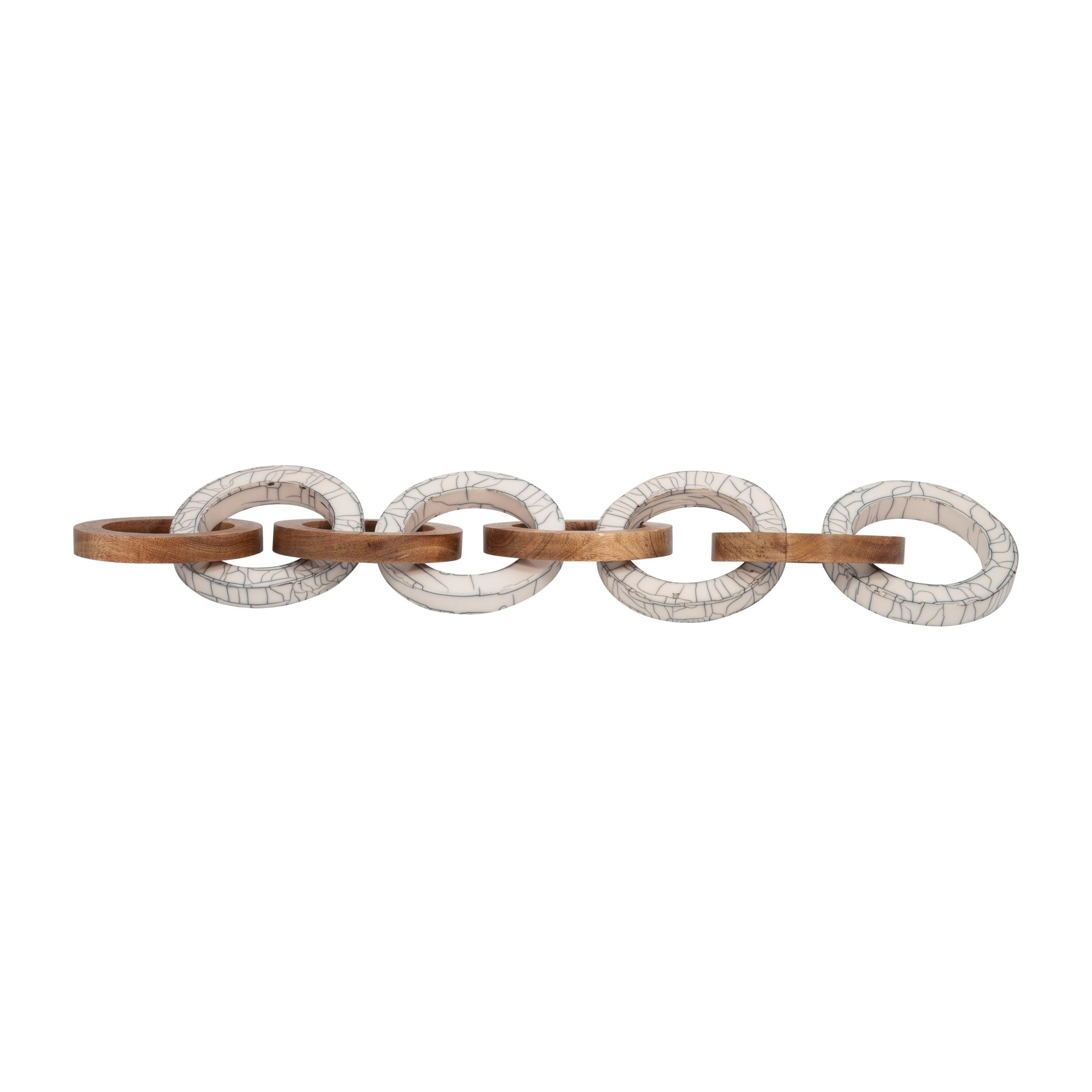 33" Addy Wood And Resin Link Chain Table Decors| Sagebrook Home