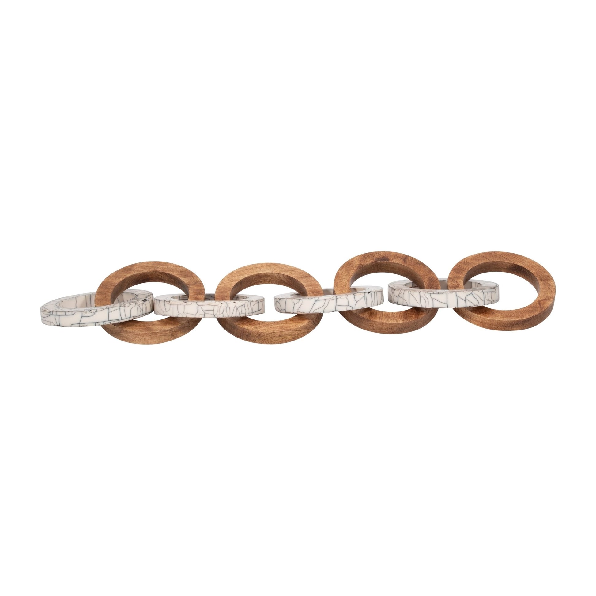 33" Addy Wood And Resin Link Chain Table Decors| Sagebrook Home
