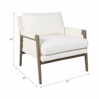 33" Alonzo Accent Chair, Ivory - Al Rugaib Furniture
