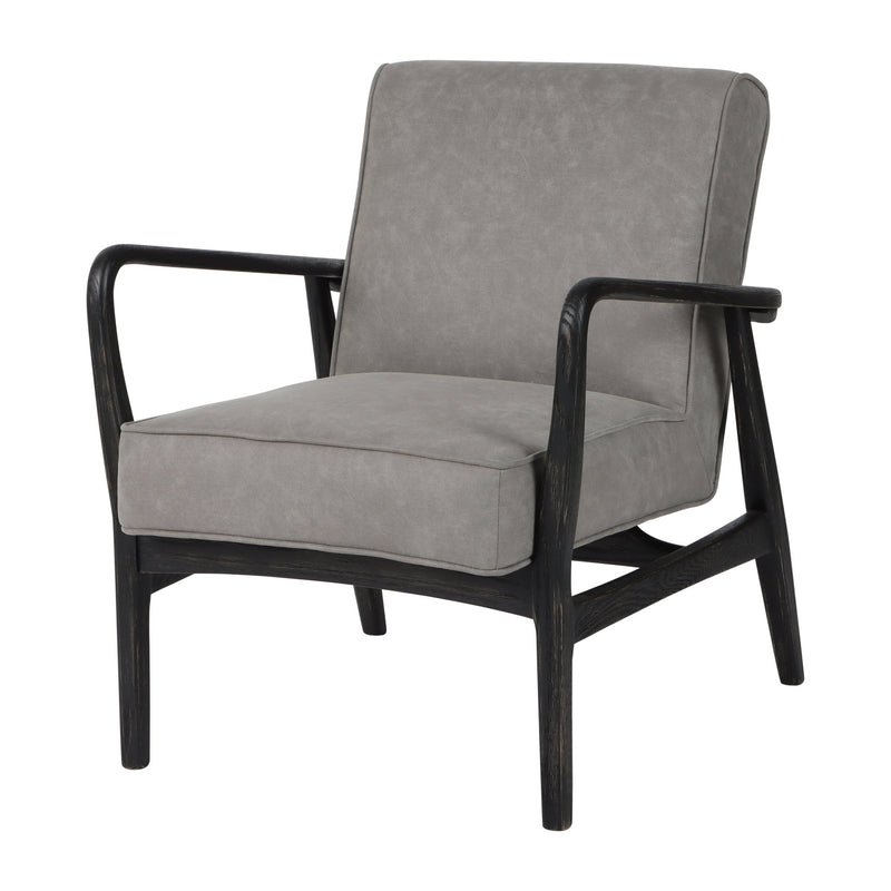 33" Avalon Wood Accent Chair, Gray - Al Rugaib Furniture