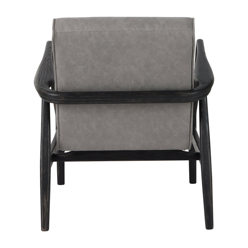 33" Avalon Wood Accent Chair, Gray - Al Rugaib Furniture