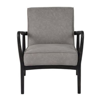 33" Avalon Wood Accent Chair, Gray - Al Rugaib Furniture