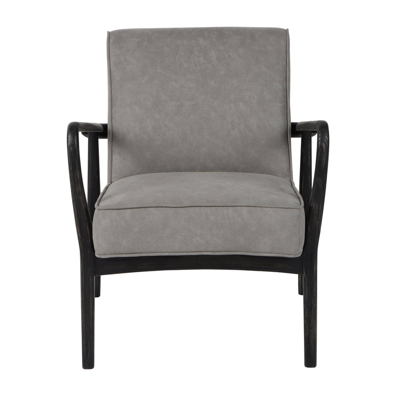 33" Avalon Wood Accent Chair, Gray - Al Rugaib Furniture